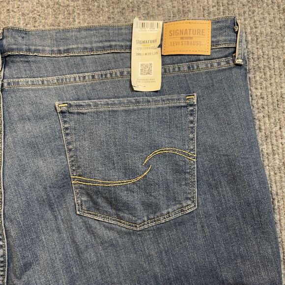 Signature By Levi Strauss Womens 39x30 Mid-Rise Stretch Straight Jeans 28S NEW - Picture 9 of 10